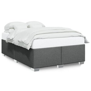 vidaXL Cadre de lit sans matelas gris foncé 140x190 cm tissu