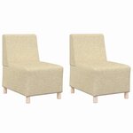 vidaXL Unité de Sofa Modulaire Sans Accoudoirs 2 Pièces Crème