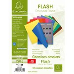 Paquet de 10 chemises 220g FLASH format A4 100 RECYCLE assortis EXACOMPTA