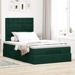 vidaXL Cadre de lit ottoman avec matelas vert foncé 120x190 cm velours
