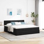 VidaXL Cadre de lit ottoman avec matelas noir 200x200cm velours