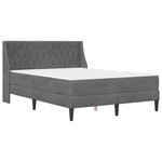 vidaXL Cadre de lit avec matelas Gris foncé 160 x 200 cm Velours