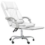 Fauteuil de massage inclinable de bureau informatique étude similicuir blanc 02_0025396