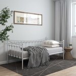 vidaXL Cadre de canapé-lit sans matelas blanc métal 90x200 cm
