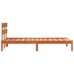 vidaXL Cadre de lit en bois de pin marron ciré 80x200 cm avec tête de lit
