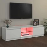 vidaXL Meuble TV avec lumières LED blanc 140x40x36 cm