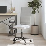vidaXL Chaise de bureau réglable en hauteur blanc tissu en maille