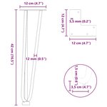 vidaXL Pieds en épingle à cheveux pour table basse 4 pièces Blanc 42 cm Acier massif