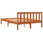 vidaXL Cadre de lit sans matelas cire marron 135x190cm bois pin massif