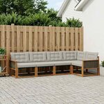 vidaXL Ensemble de canapés d'extérieur 7 pc Naturel et gris clair
