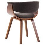 vidaXL Chaise à manger Gris Bois courbé et tissu