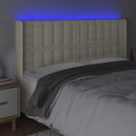 vidaXL Tête de lit à LED Crème 147x16x118/128 cm Similicuir