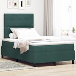 Lit box spring vidaXL avec matelas et LED Vert foncé 120x200 cm Velours