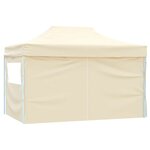 vidaXL Tente de réception pliable avec 4 parois 3x4 m Acier Crème
