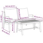 vidaXL Ensemble bistrot avec coussin 2 Pièces Marron Bois d'acacia massif