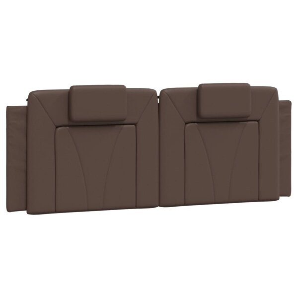 vidaXL Coussin de tête de lit marron 120 cm similicuir