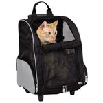 TRIXIE Sac à dos à roulettes pour animaux de compagnie Noir et gris