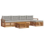 vidaXL Ensemble de canapés d'extérieur 6 pc Gris Naturel et Clair