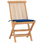 vidaXL Ensemble à manger d'extérieur pliable avec coussin 3 Pièces Teck