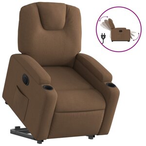 vidaXL Fauteuil inclinable électrique marron tissu