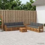 vidaXL Ensemble de canapés d'extérieur 9 pc Naturel et Anthracite