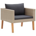 vidaXL Salon de jardin 3 Pièces avec coussins Résine tressée Beige