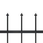 vidaXL Clôture de jardin avec dessus en lance Acier 15 3 x 0 6 m Noir