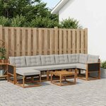 vidaXL Ensemble de canapés d'extérieur 8 pc Naturel et gris clair