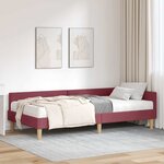 vidaXL Cadre de lit d'angle avec matelas 2 pc Bordeaux 100 x 200 cm