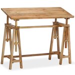 Vidaxl table à dessin bois de manguier massif 116 x 50 x 76 cm