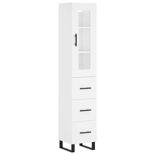 vidaXL Buffet haut Blanc 34 5x34x180 cm Bois d'ingénierie