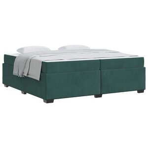 vidaXL Cadre de lit avec matelas Vert foncé 200 x 200 cm tissu