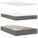 vidaXL Lit ottoman avec matelas et LED gris foncé 120x190 cm tissu