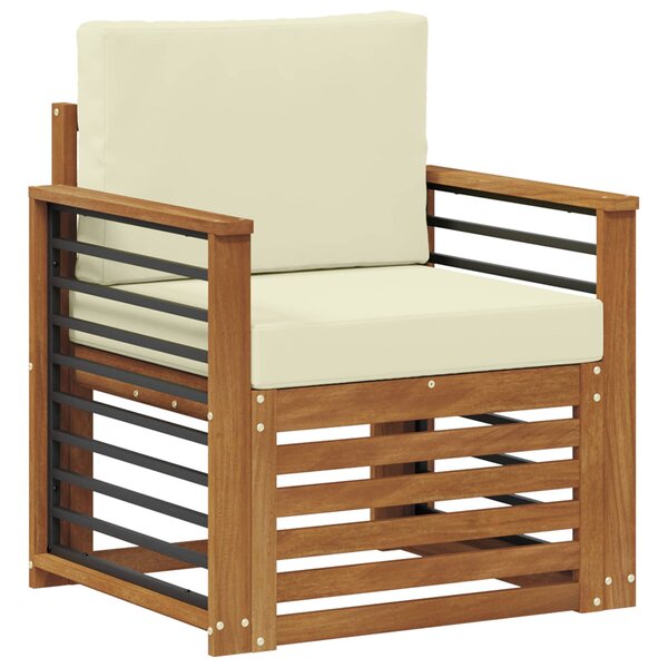 vidaXL Canapé d’extérieur Bois d'acacia massif et polyester Naturel