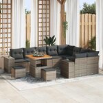 vidaXL Ensemble de canapé de jardin 12 Pièces Gris 80 x 80 x 71 cm