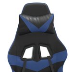 vidaXL Chaise de jeu pivotante Noir et bleu Similicuir