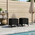 vidaXL 2 pc Pouf de Jardin Rotin PE Noir