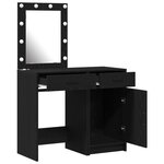 vidaXL Ensemble de coiffeuses 2 pièces avec LED en bois d'ingénierie noir