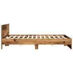vidaXL Cadre de lit avec tête de lit - Bois ancien - 180 x 200 cm
