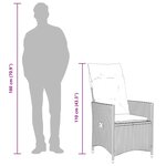 vidaXL Lot de 2 chaises de jardin inclinables avec coussins en résine tressée grise