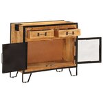 vidaXL Buffet 80x31x66 cm bois de manguier brut massif et métal