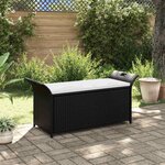vidaXL Banc de jardin avec coussin 138 cm Résine tressée Marron
