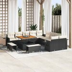 vidaXL Ensemble de canapé de jardin 13 Pièces Noir polyrotin