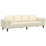 vidaXL Canapé Crème 250 x 77 x 76 cm Tissu en velours côtelé