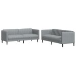 vidaXL Ensemble de canapés 2 Pièces gris clair tissu