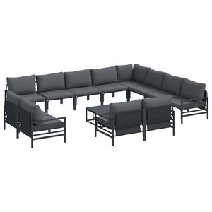 vidaXL Ensemble de canapé de jardin 13 Pièces Anthracite Acier