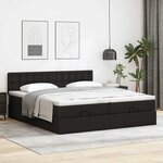 vidaXL Lit ottoman avec matelas & LED Noir 160x200cm similicuir
