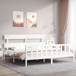 vidaXL Cadre de lit sans matelas blanc bois massif de pin