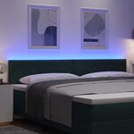 vidaXL Tête de Lit LED Géométrique Vert foncé 200 cm Velours
