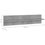 vidaXL Étagères murales 2Pièces Gris béton 80x11 5x18cm bois d'ingénierie